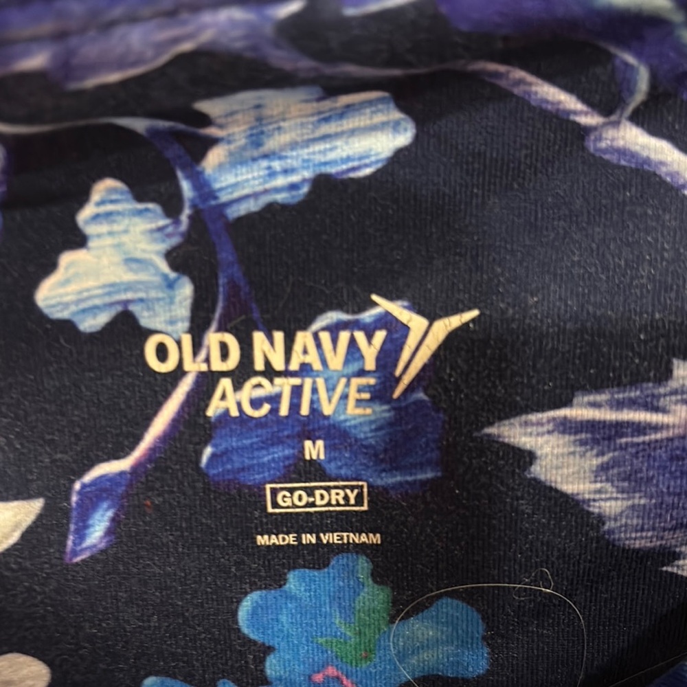 Old Navy Blue and Purple Floral Leggings High Waist - Picture 2 of 4